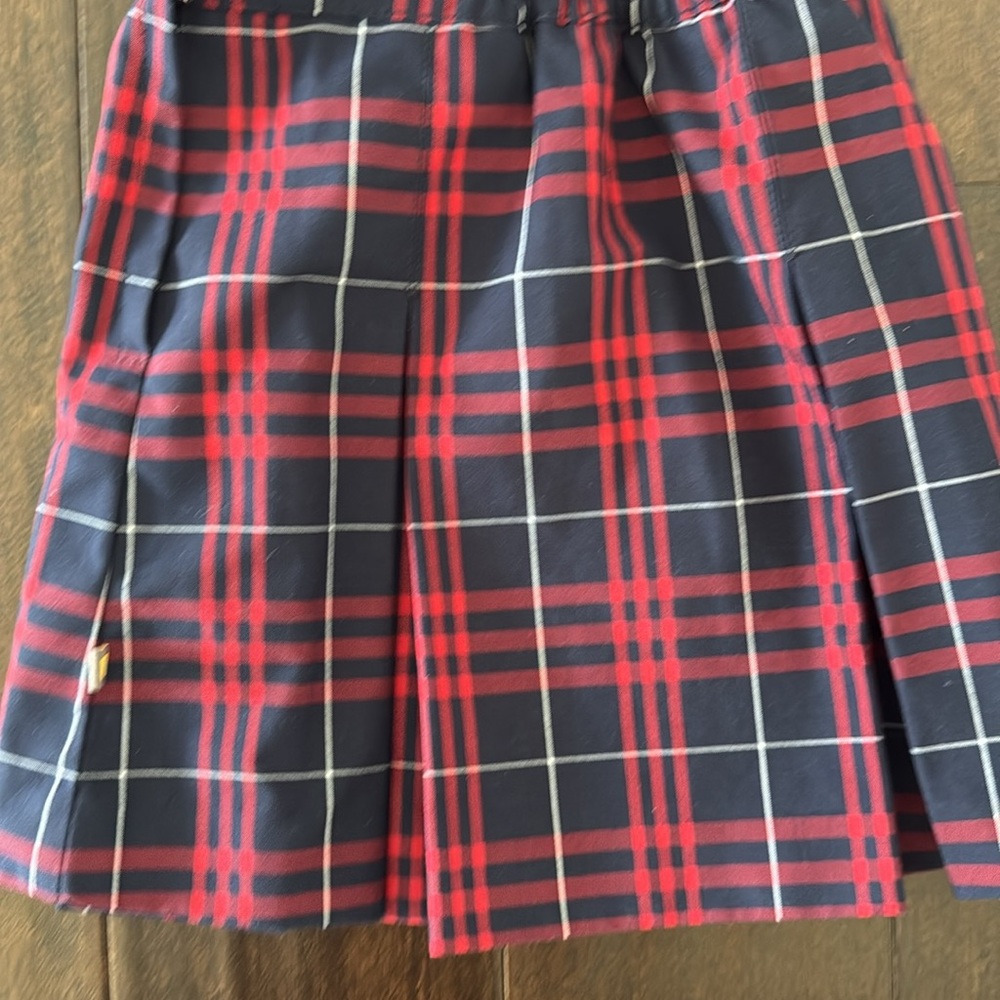 Dennis Uniform Girls Bib Front Box Pleat Hamilton Plaid Jumper Dress - Picture 8 of 8
